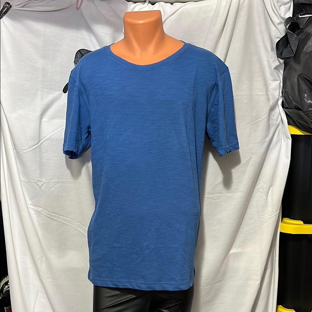 SHAN Blue Short Sleeve Tee Relaxed Fit